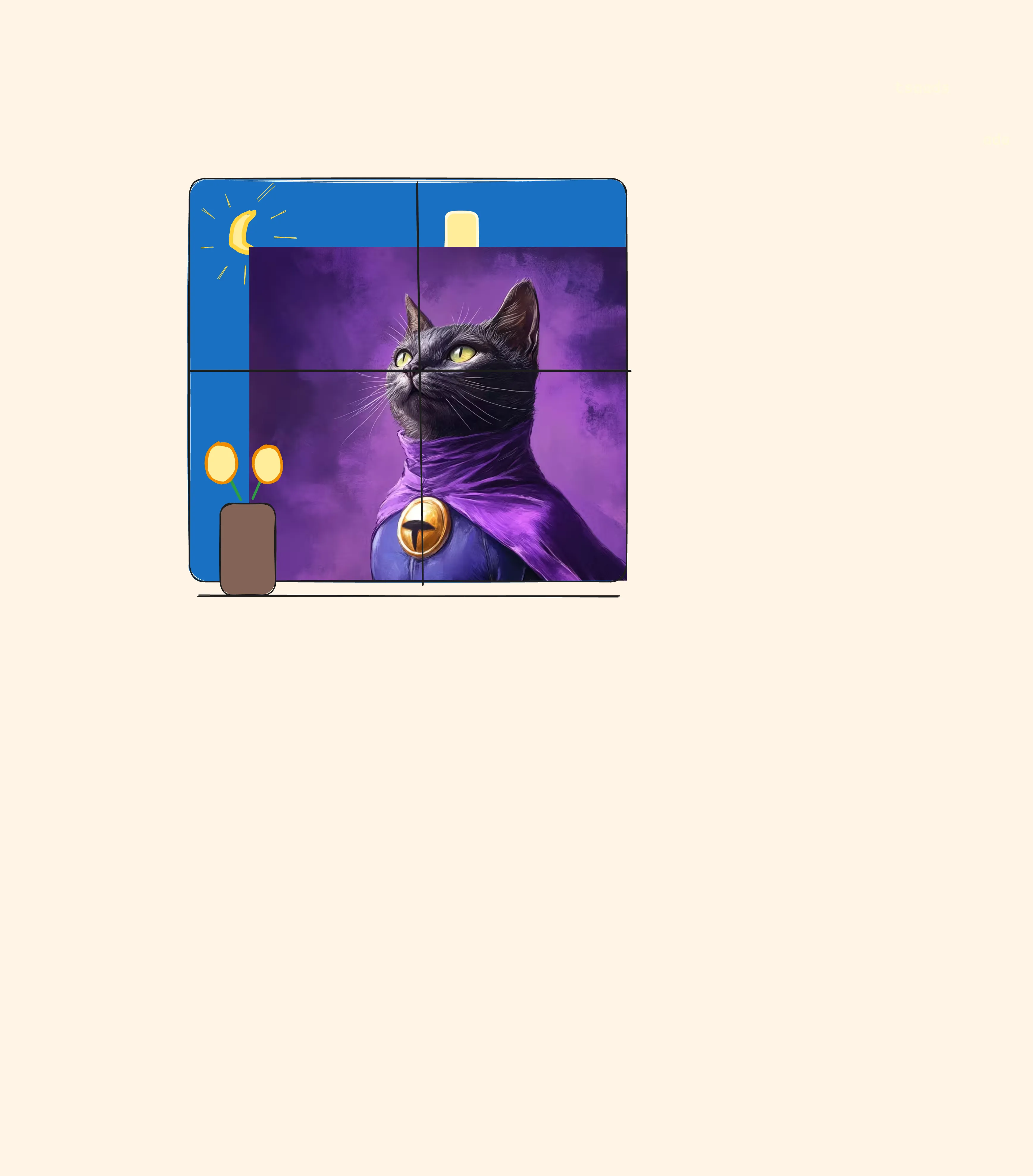 A window with a picture of a cat