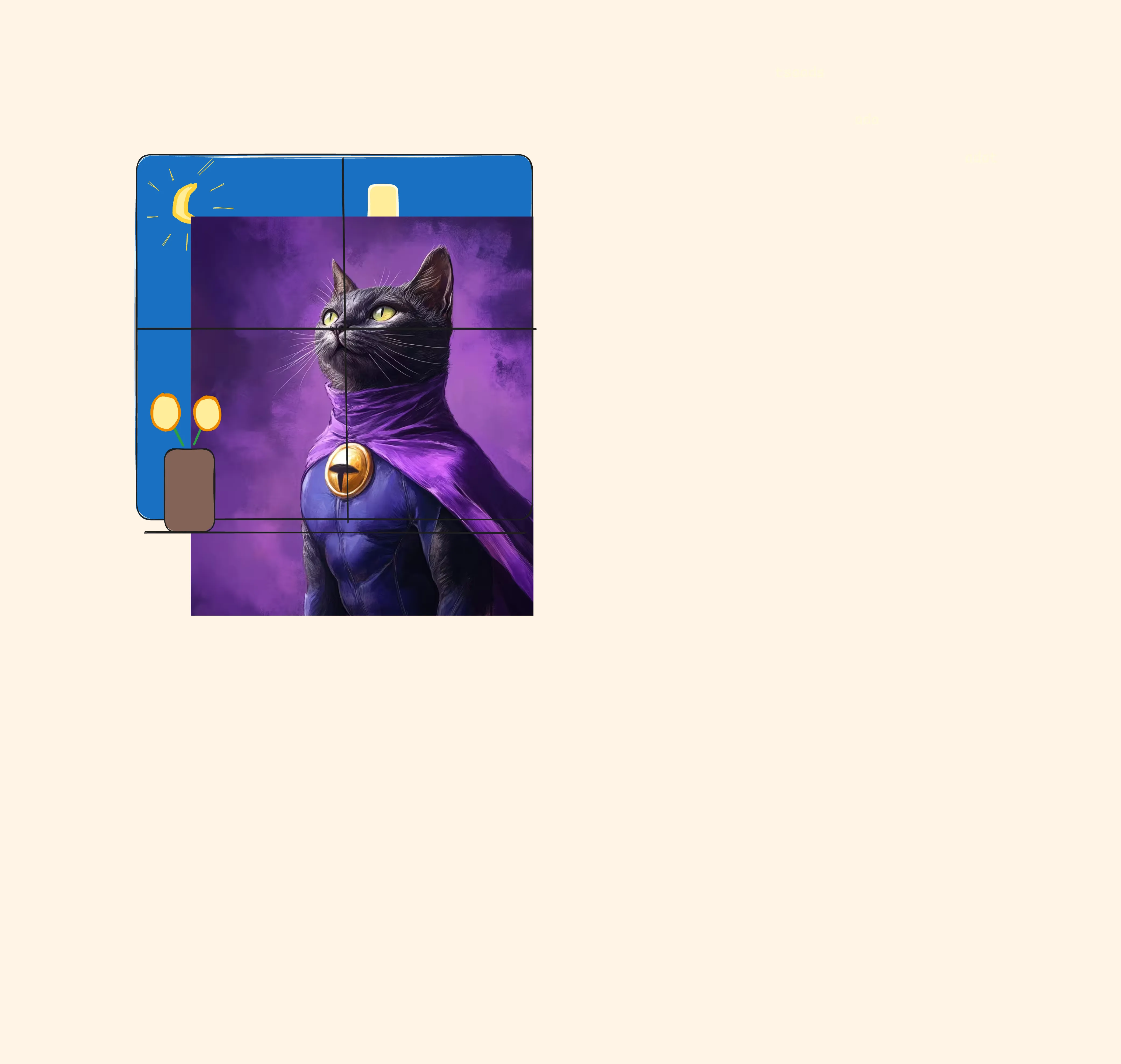A window with a picture of a cat